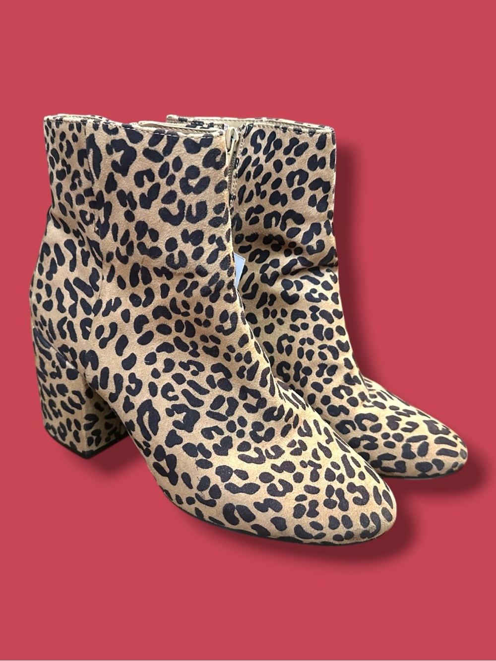 Bar III Leopard Print Ankle Boots in Tan and Black